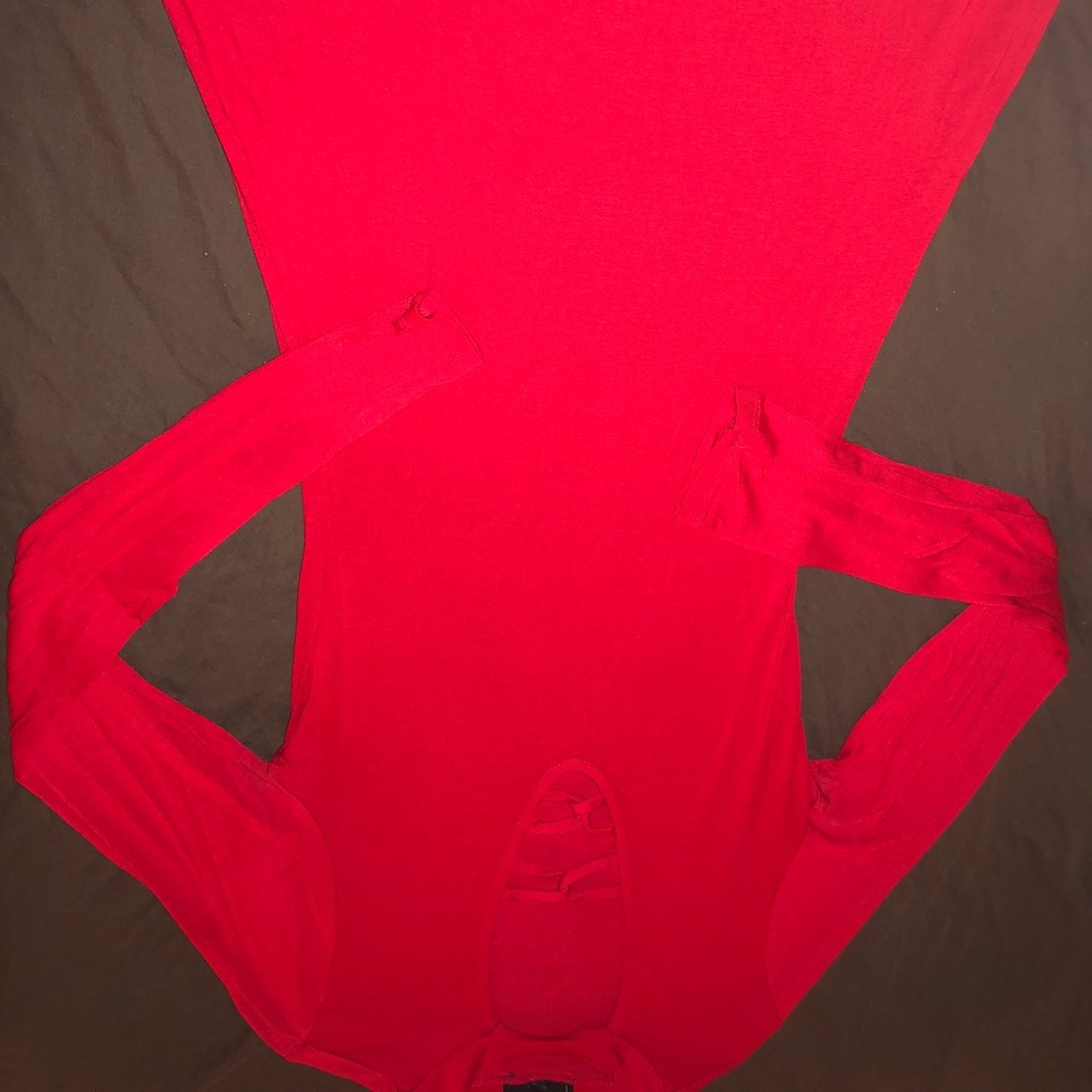 Red dress with opening